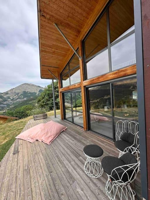 Chalet D'Architecte Avec Vue Panoramique Allos Exterior foto