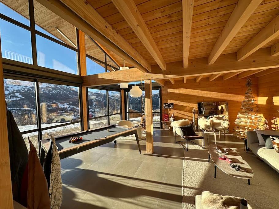 Chalet D'Architecte Avec Vue Panoramique Allos Exterior foto