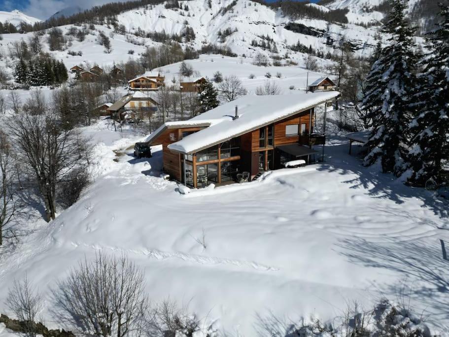 Chalet D'Architecte Avec Vue Panoramique Allos Exterior foto